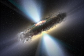 Hmota pohlcovaná černou dírou se zahřívá a vyzařuje do okolí energii.