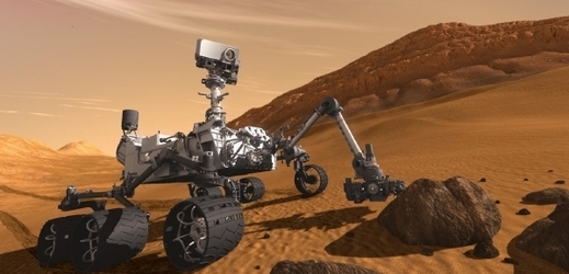 Americké marsovské vozítko Curiosity. 