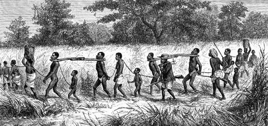 Arabští otrokáři na jihovýchodě Afriky v 19. století. 