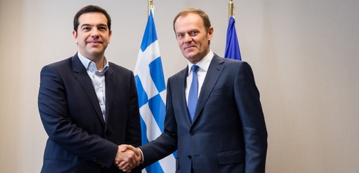 Tsipras a předseda Evropské rady Donald Tusk.