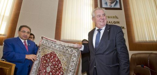 Miloš Zeman na návštěvě Ázerbájdžánu.