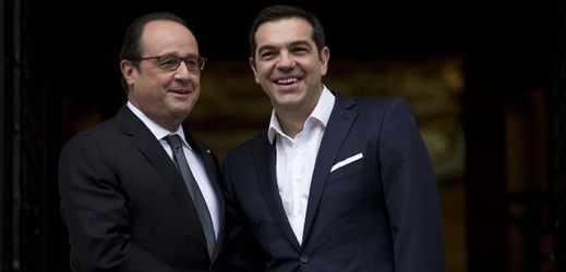 Francouzský prezident François Hollande a řecký premiér Alexis Tsipras. 