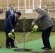 Prezidenti v Lánech zasadili památný strom, ginkgo bilobu. Odhalili při té příležitosti pamětní desku