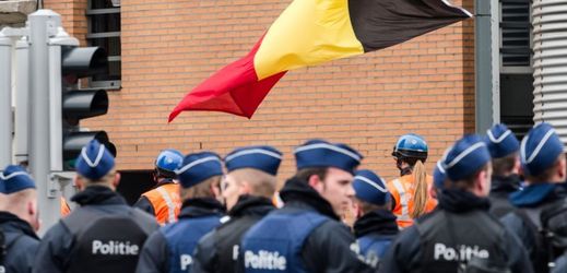 Policie v Bruselu.