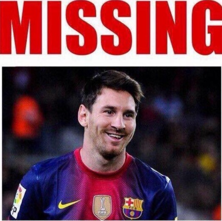 Hledá se Lionel Messi.