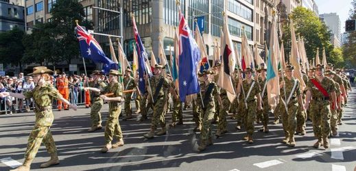 Oslavy výročí vylodění australských vojáků na tureckém poloostrově v centru Sydney.