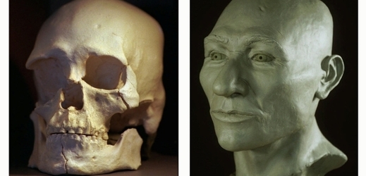 Lebka a model hlavy muže z Kennewicku.