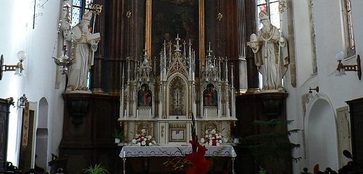 Oltář z kostela svatého Tomáše z Canterbury v Mohelnici.