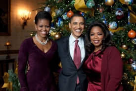 Michelle Obamová, Barack Obama a Oprah Winfreyová v Bílém domě.