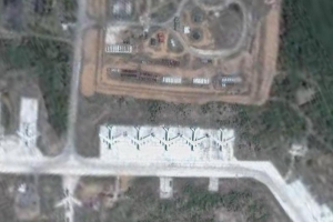 Letecká základna Engels na satelitním snímku.