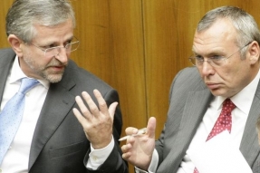 Vzájemné obviňování z rozpadu koalice. Molterer a Gusenbauer.