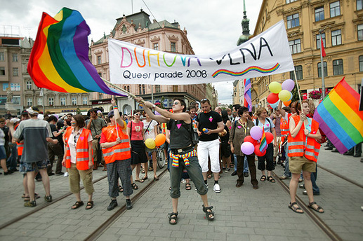 Čelo pochodu Gay Pride.