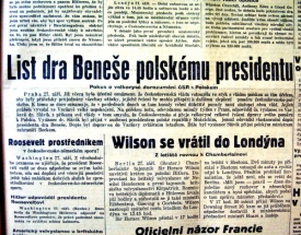 Beneš píše do Varšavy.