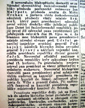 1929 - O novoročním setkání s Masarykem.