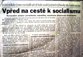 1949 - Z projevu Klementa Gottwalda.