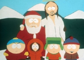 Představitelé seriálu South Park, zleva: Cartman, Kenny, Kyle, Stan