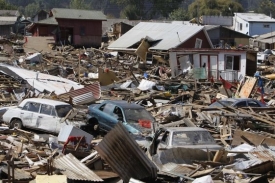 Chilské městečko Dichato bylo vážně poškozené při zemětřesení.