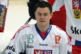 Jiří Hudler v reprezentačním dresu během utkání s Finskem.