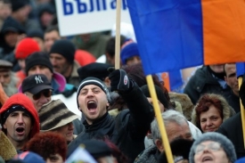 Protivládní demonstrace v Bulharsku.