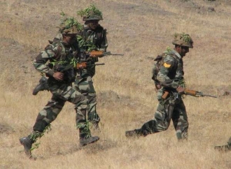Indičtí vojáci na manévrech (2008).