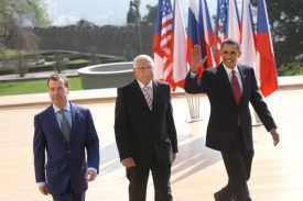 Prezidenti Medveděv, Klaus a Obama.