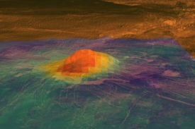 Sopka Idunn Mons viděná spektrometrem sondy Venus Express.