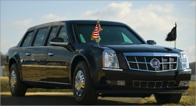 Pancéřovaný vůz amerického prezidenta Obamy.