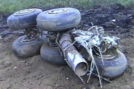 Zničený Tupolev 154 u Irkutsku v červnu roku 2001.