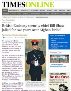 Článek The Times o odsouzení Billa Shawa.