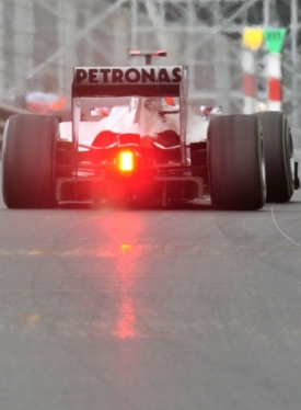 Michael Schumacher v tréninku na Velkou cenu Monaka.