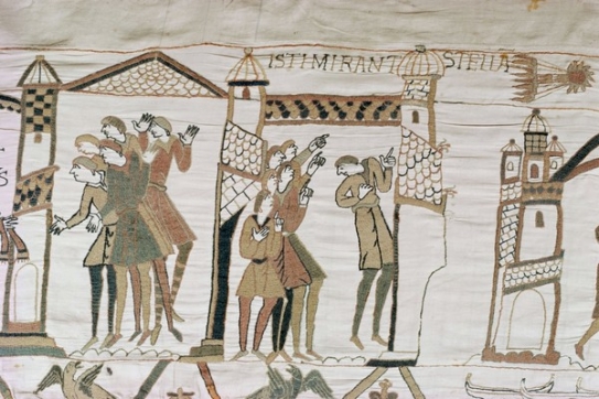 Tapisérie z Bayeux zachycuje přílet Halleyovy komety v roce 1066.