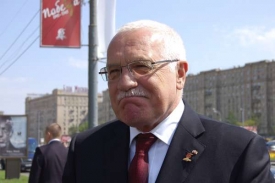 Prezident Václav Klaus při nedávné návštěvě Moskvy.
