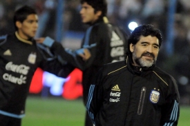 Legendární fotbalista a současný trenér Argentiny Diego Maradona.