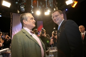 Karel Schwarzenberg a Petr Nečas se sešli v České televizi.