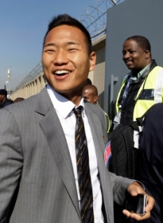 Severokorejský fotbalový reprezentant Čong Te-se.