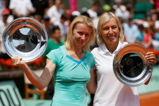 Soutěž legend vyhrály Jana Novotná (vlevo) s Martinou Navrátilovou.