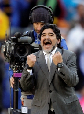 Maradona zápasy Argentiny velmi prožívá.