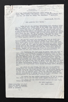 Dopis, ve kterém žádal v roce 1924 Adolf Hitler Mercedes o slevu.