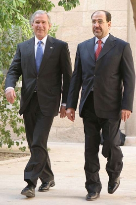 Bush s budoucím iráckým premiérem Malíkím.