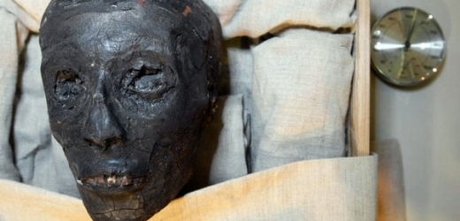 Faraonova mumie odpočívá v boxu s regulovanou teplotou a vlhkostí.