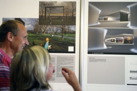 Výstava představuje návrhy ideové a architektonické soutěže.