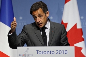 Francouzský prezident Nicolas Sarkozy na summitu G20 v Kanadě.
