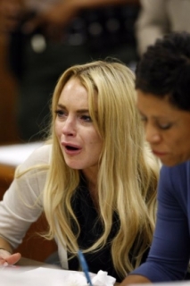 Herečka Lindsay Lohanová po vynesení rozsudku.