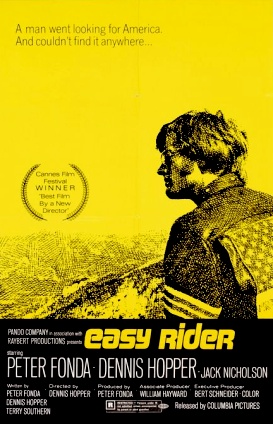 Plakát ke kultovnímu filmu Easy Rider - Bezstarostná jízda.
