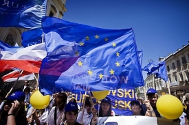 Oslavy Dne Evropy ve Varšavě v květnu 2009.