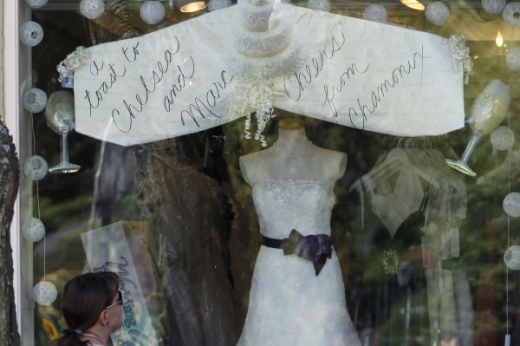 Obyvatelé Rhinebecku svatbu spolu s Chelsea prožívali (Foto: ČTK/AP).