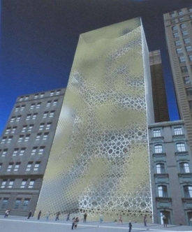 Nákres budoucí mešity u Ground Zero.