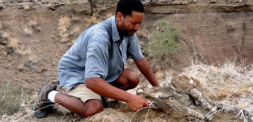 Antropolog Zeresenay Alemseged při výzkumu v etiopském Afaru.