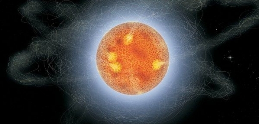 Pulzar – rychle rotující neutronová hvězda.