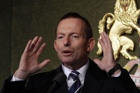 Předseda liberálů a kandidát na premiéra Tony Abbott.